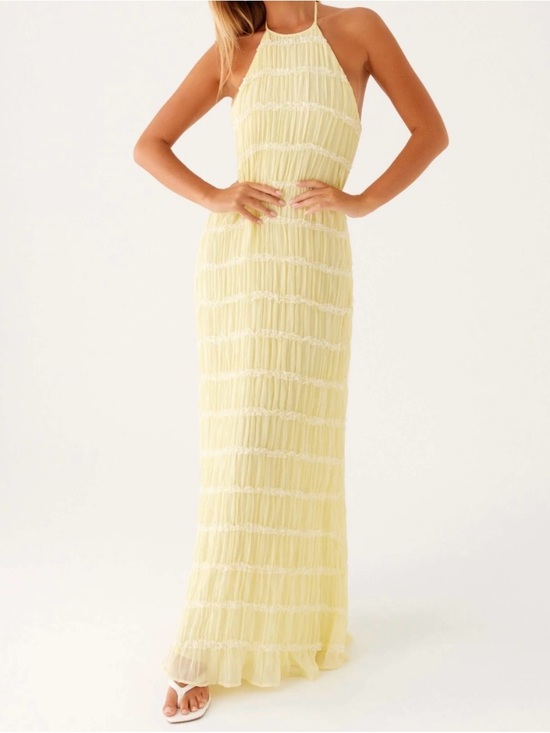 Peppermayo Dresses & Skirts - Peppermayo Pale Yellow Halter Maxi Dress